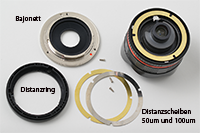 Anschluß des f2,8/8mm mit E-Mount