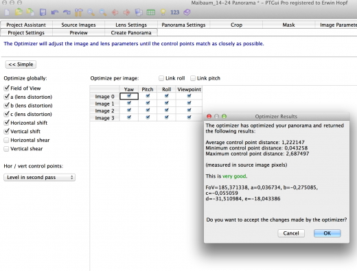 2. Optimizer-Lauf mit Viewpoint Correction